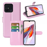 Xiaomi Redmi 12C Litsi Nahkainen Suojakotelo Rosa