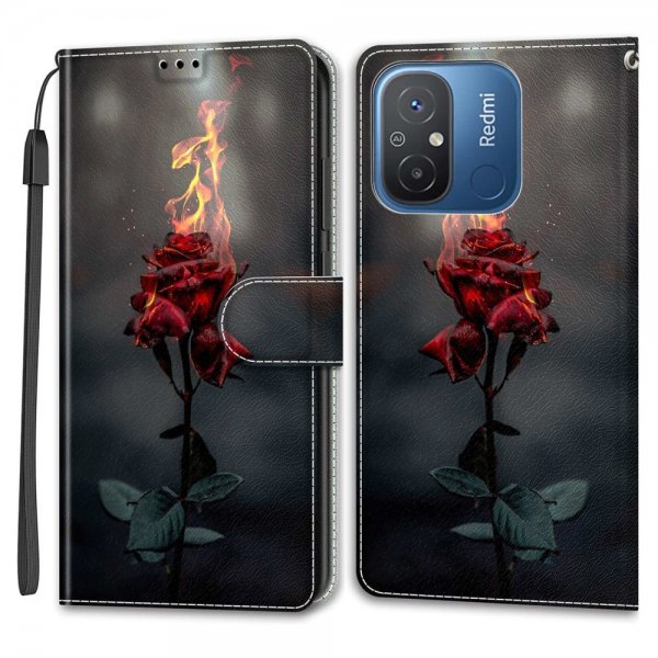 Xiaomi Redmi 12C Kotelo Motiiivi Palava Ruusu