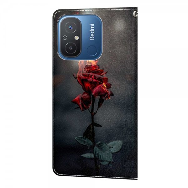 Xiaomi Redmi 12C Kotelo Motiiivi Palava Ruusu