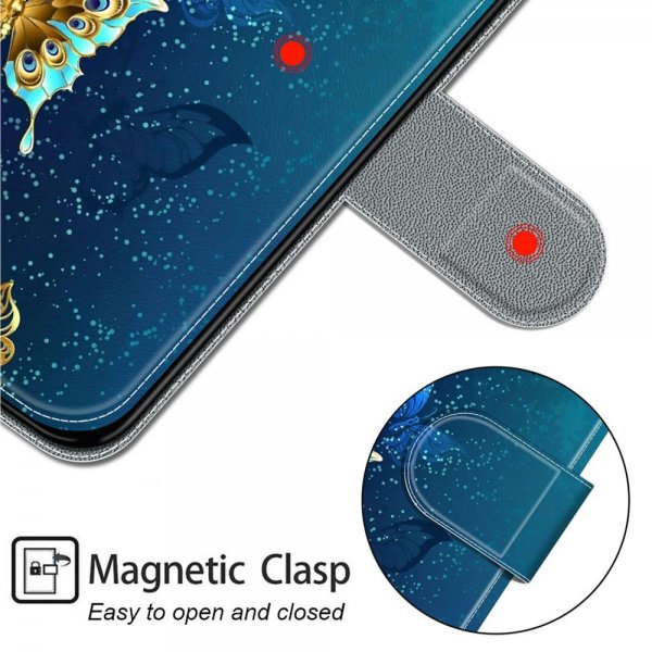 Xiaomi Redmi 12C Kotelo Kuviollinen Glitter Perhoset