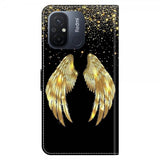 Xiaomi Redmi 12C Kotelo Kultasiipi-kuvio