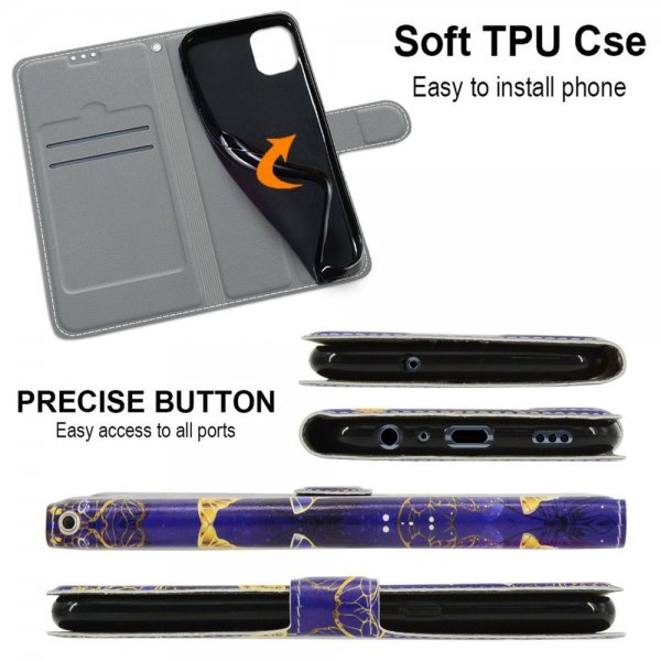 Xiaomi Redmi 12C Kotelo Kultaiset Perhoset -kuvio