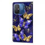 Xiaomi Redmi 12C Kotelo Kultaiset Perhoset -kuvio
