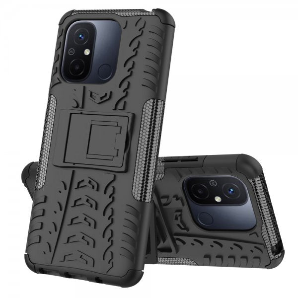 Xiaomi Redmi 12C Kuori Rengaskuvio Jalustatoiminto Musta