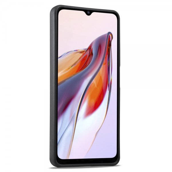 Lc.Imeeke Xiaomi Redmi 12C -suojakuori, hiilikuitukuvio, punainen raita, musta