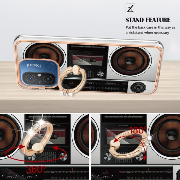 Xiaomi Redmi 12C Suojakuori sormirenkaalla Radiokuviolla