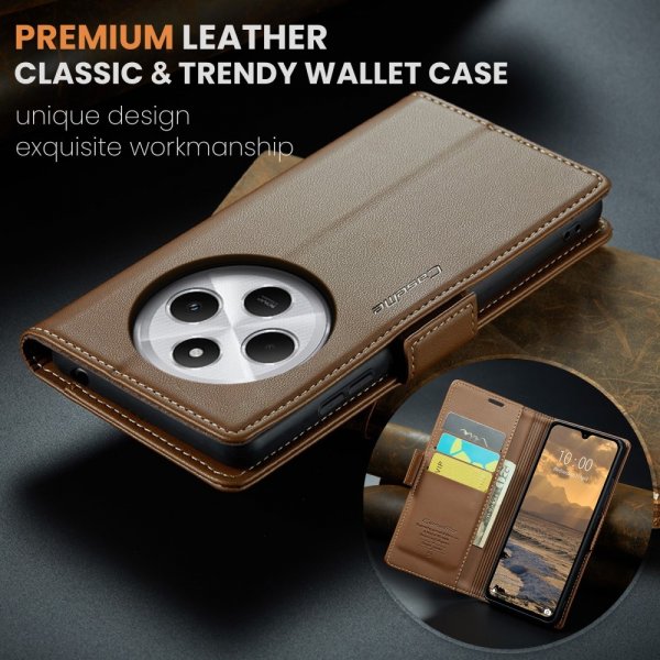 CaseMe Xiaomi Redmi 14C Kotelo 023 Series Ruskea