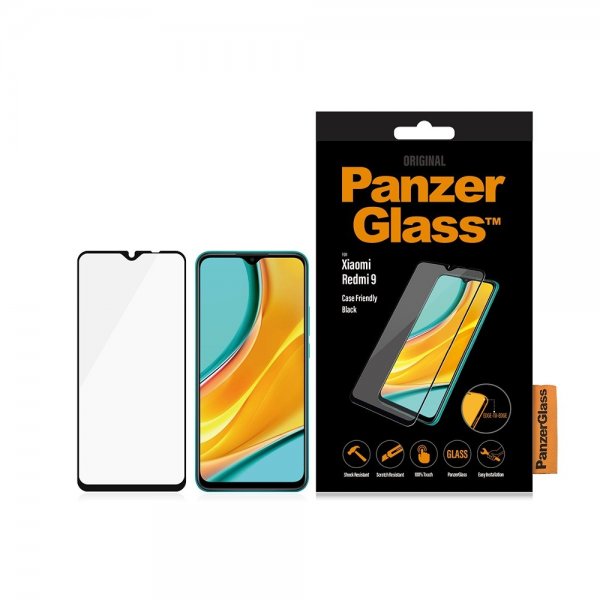 PanzerGlass Xiaomi Redmi 9 Näytönsuoja reunasta reunaan, koteloystävällinen