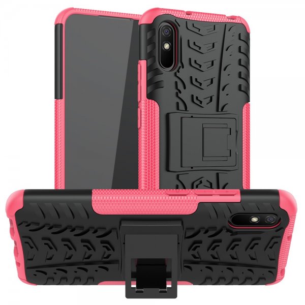 Xiaomi Redmi 9A -kuori, rengaskuvio, jalustatoiminto, magenta