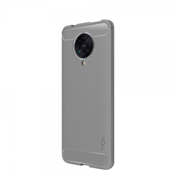 Mofi Xiaomi Redmi K30 Pro -harjattu hiilikuitukuvioitu kuori, harmaa