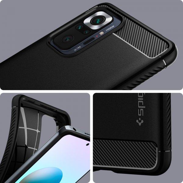 Spigen Xiaomi Redmi Note 10 Pro Suojakuori Rugged Armor Mattamusta