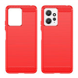 Xiaomi Redmi Note 12 Kuoret, Harjattu Hiilikuitutekstuuri, Punainen