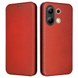Xiaomi Redmi Note 13 4G Suojakotelo Hiilikuitukuvioitu Ruskea