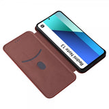 Xiaomi Redmi Note 13 4G Suojakotelo Hiilikuitukuvioitu Ruskea
