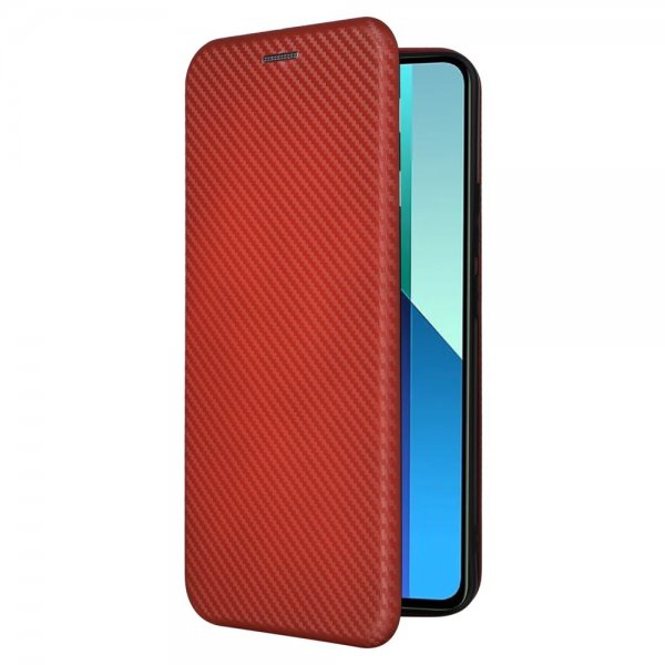 Xiaomi Redmi Note 13 4G Suojakotelo Hiilikuitukuvioitu Ruskea