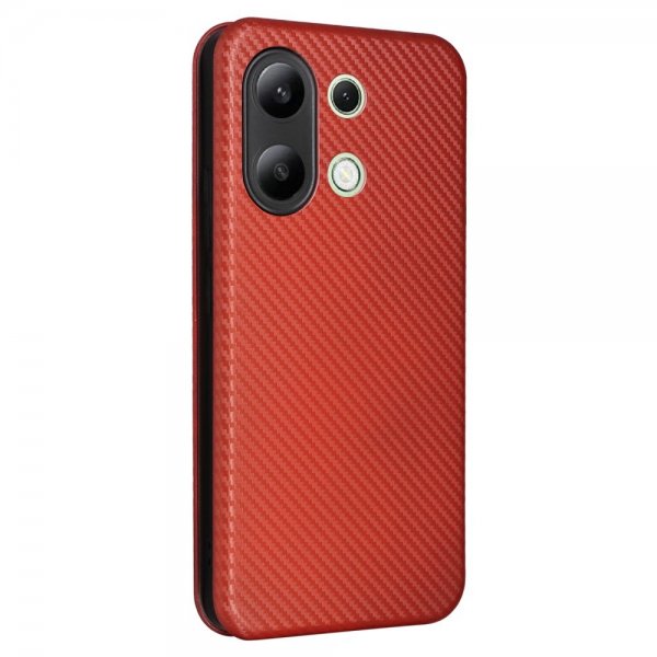 Xiaomi Redmi Note 13 4G Suojakotelo Hiilikuitukuvioitu Ruskea