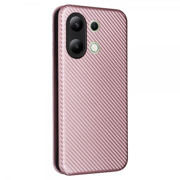 Xiaomi Redmi Note 13 4G Suojakuori Hiilikuitutekstuuri Ruusukulta