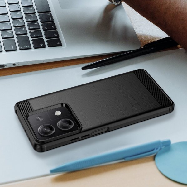 Xiaomi Redmi Note 13 5G Kuori Harjattu Hiilikuitutekstuuri Musta