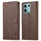 Lc.Imeeke Xiaomi Redmi Note 13 Pro 5G -kotelo korttipaikalla ja jalustatoiminnolla, ruskea