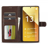 Lc.Imeeke Xiaomi Redmi Note 13 Pro 5G -kotelo korttipaikalla ja jalustatoiminnolla, ruskea