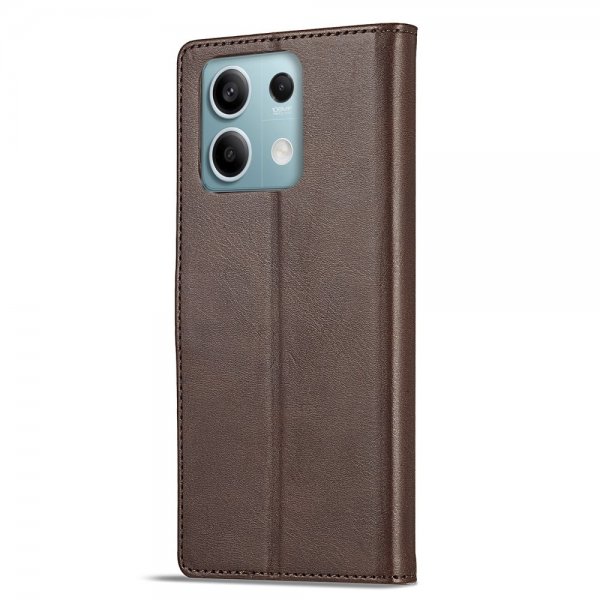Lc.Imeeke Xiaomi Redmi Note 13 Pro 5G -kotelo korttipaikalla ja jalustatoiminnolla, ruskea