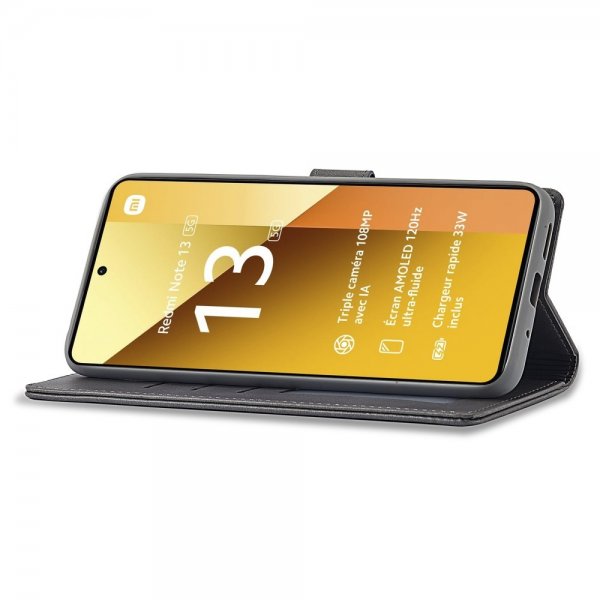 Lc.Imeeke Xiaomi Redmi Note 13 Pro 5G Suojakuori Korttipaikalla, Jalustatoiminto, Harmaa