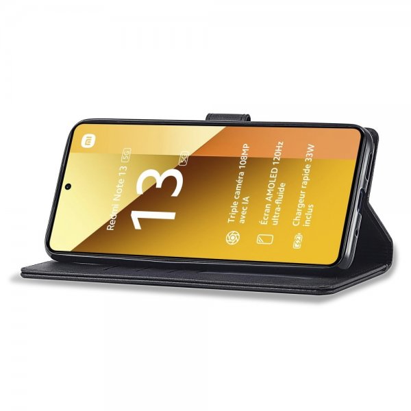 Lc.Imeeke Xiaomi Redmi Note 13 Pro 5G -suojakotelo korttipaikalla ja jalustatoiminnolla, musta