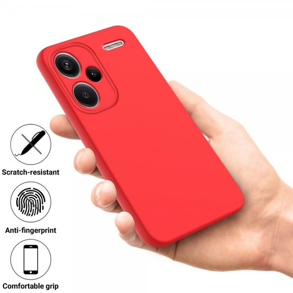 Xiaomi Redmi Note 13 Pro Plus 5G Kuori hihnalla Silikoni Punainen