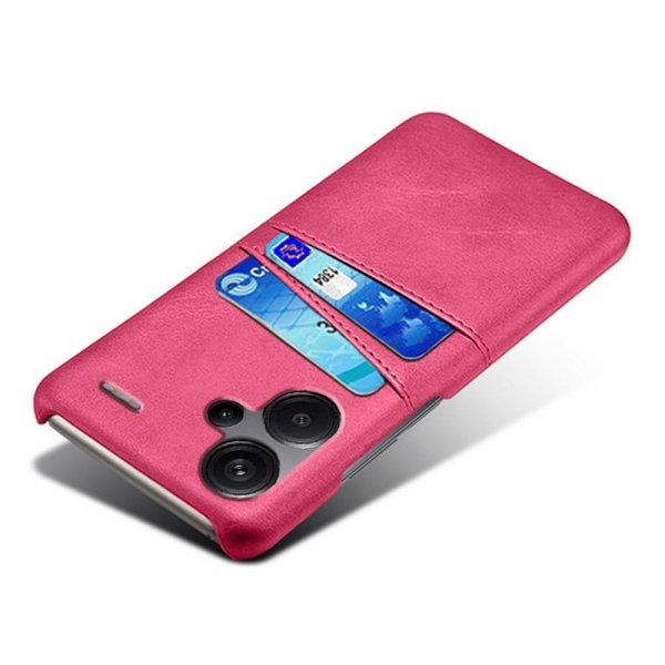 Xiaomi Redmi Note 13 Pro Plus 5G -suojakuori kahdella korttipaikalla, magenta