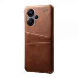 Xiaomi Redmi Note 13 Pro Plus 5G -suojakuori kahdella korttipaikalla, tummanruskea