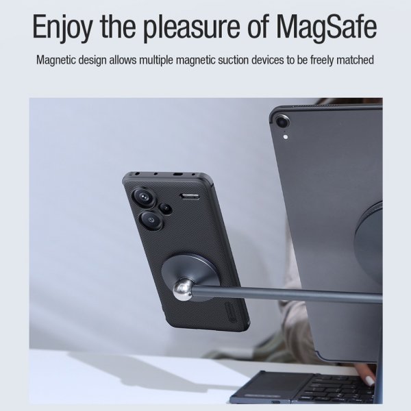 Nillkin Xiaomi Redmi Note 13 Pro Plus 5G Kuori Super Frosted Shield Pro MagSafe Musta