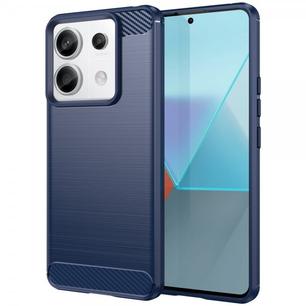 Xiaomi Redmi Note 13 Pro 5G Kuori Harjattu hiilikuitukuvio Sininen