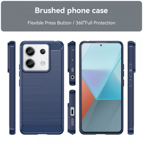 Xiaomi Redmi Note 13 Pro 5G Kuori Harjattu hiilikuitukuvio Sininen