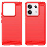Xiaomi Redmi Note 13 Pro 5G -kuori, harjattu hiilikuitukuvio, punainen