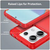 Xiaomi Redmi Note 13 Pro 5G -kuori, harjattu hiilikuitukuvio, punainen