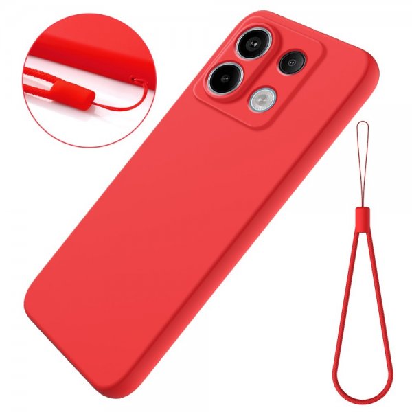 Xiaomi Redmi Note 13 Pro 5G Kuori Hihnalla Silikoni Punainen