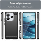 Xiaomi Redmi Note 14 5G Kuori Harjattu Hiilikuitutekstuuri Musta