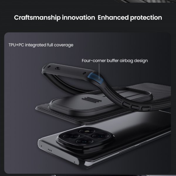 Nillkin Xiaomi Redmi Note 14 Pro Plus 5G -suojakuori CamShield Pro, musta
