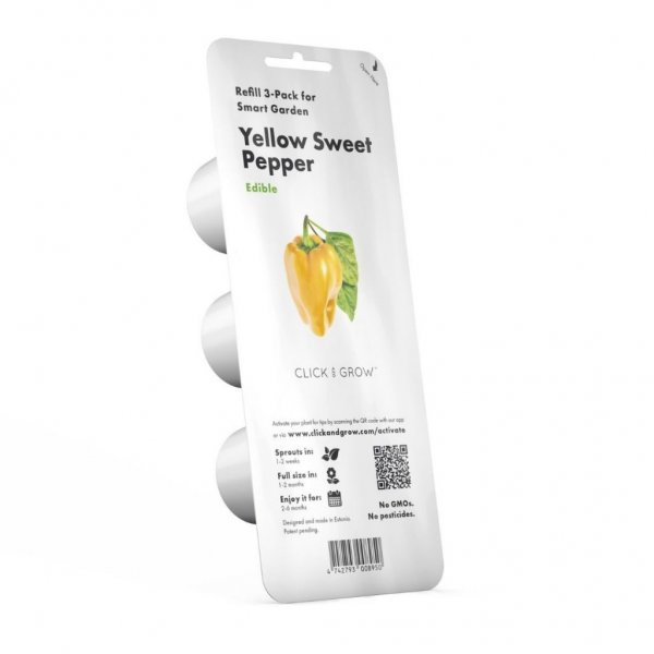 Click and Grow Smart Garden täyttöpakkaus 3 kpl - Keltainen paprika